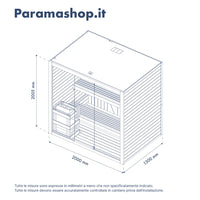 Sauna finlandese da interno 4-5 persone 200x150cm h200 in legno di abete | Nirva
