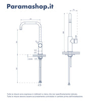 Miscelatore lavello cucina cromato con canna L girevole e leva laterale | Alloro