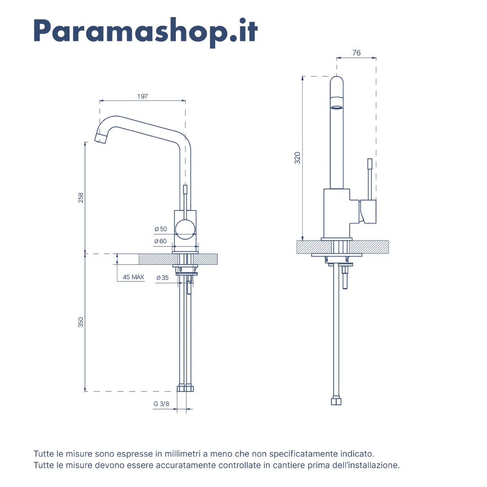 Miscelatore lavello cucina cromato con canna girevole | Aneto