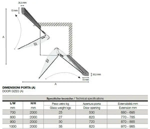Box Doccia Anticalcare 6mm Due Lati A Libro Apertura Interna Esterna - 80x100