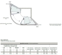 Box Doccia Semicircolare 6mm Scorrevole Anticalcare H200 FS40 - 80x80 - Raggio 55cm