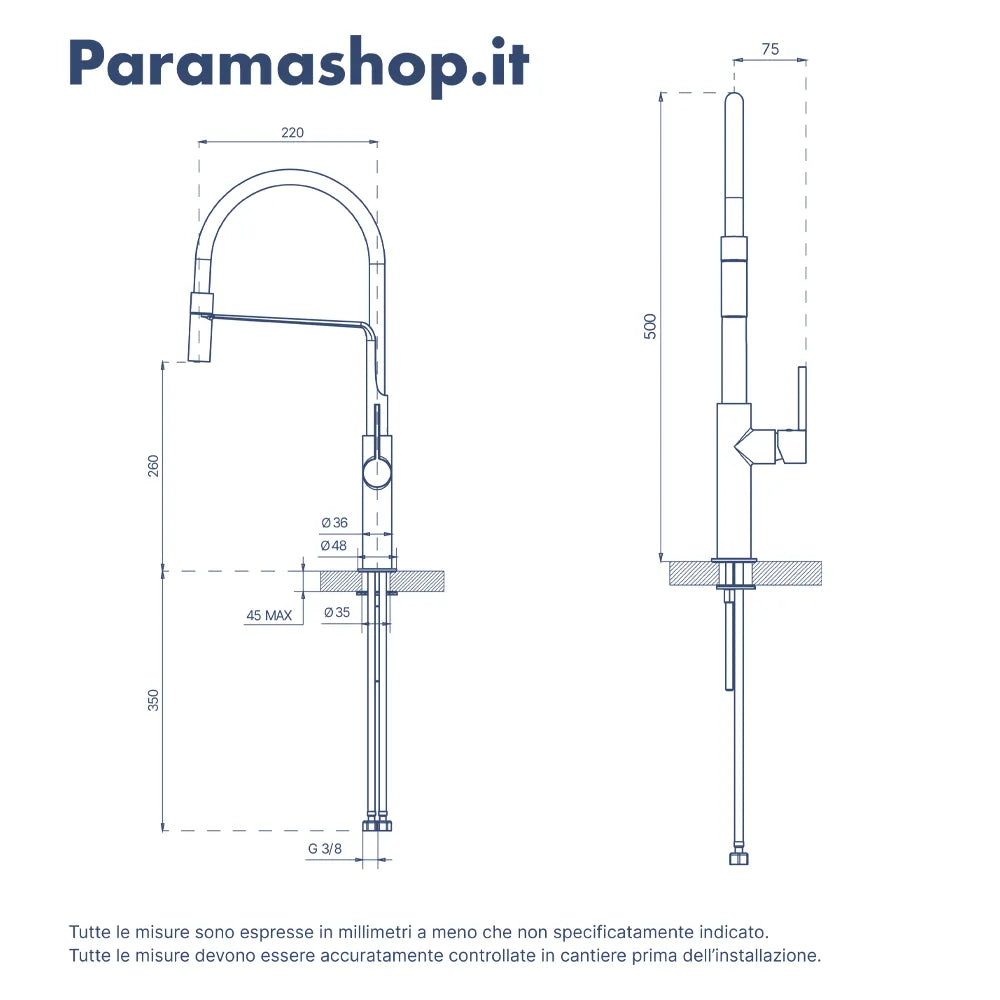 Miscelatore lavello cucina cromato girevole con tubo siliconico estraibile | Chili