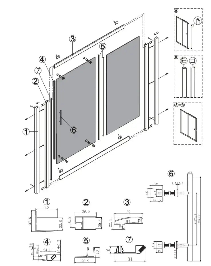 Box Doccia Flora H190 Cristallo Anticalcare 6mm Satine - 89x109