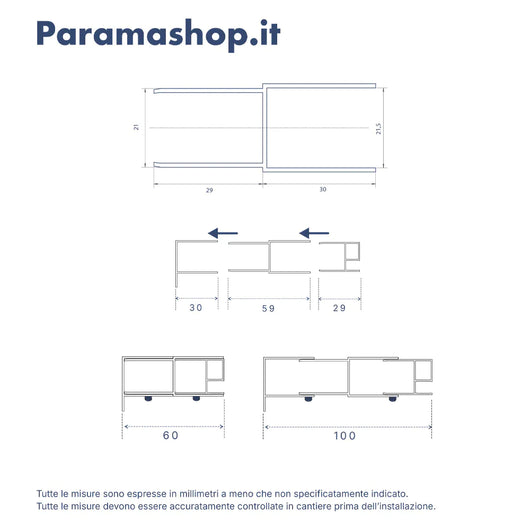 Profilo di compensazione cromato per box doccia Tonga e Madagascar