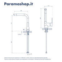 Miscelatore lavello cucina cromato con canna a L girevole | Zafferano