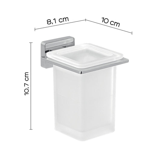 Portaspazzolini da muro in acciaio inox e Cromall 4410 Gedy serie ATENA Cromato