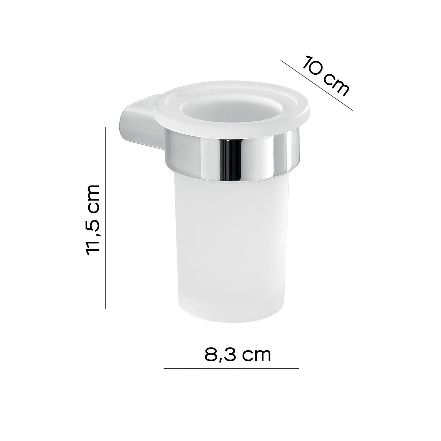 Portaspazzolini da muro in alluminio, ottone e Cromall A110 Gedy serie AZZORRE Cromato