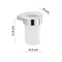 Portaspazzolini da muro in alluminio, ottone e Cromall A110 Gedy serie AZZORRE Cromato