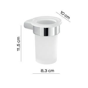 Portaspazzolini da muro in alluminio, ottone e Cromall A110 Gedy serie AZZORRE Cromato