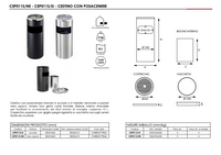 Posacenere con cestino circolare a griglia SMALL NERO