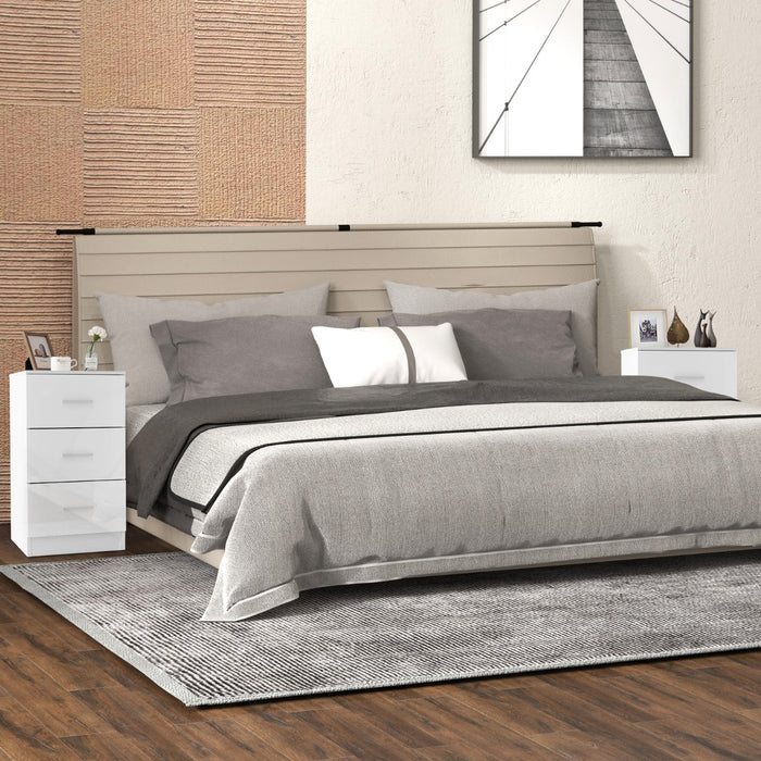 Schedario con 3 cassetti sotto la scrivania, Armadietto in legno durevole per ufficio Bianco-Armadi da ufficio