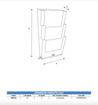 Portadepliant a parete 3 tasche A4