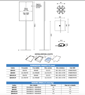 Porta Comunicazioni con cornice 50 x 70 linea Q System