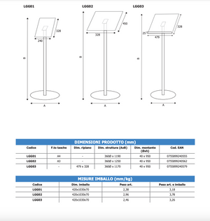 Espositore in plexiglass A4