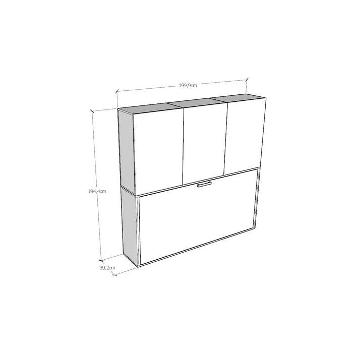 Letto Kando singolo Bianco Frassino composizione D