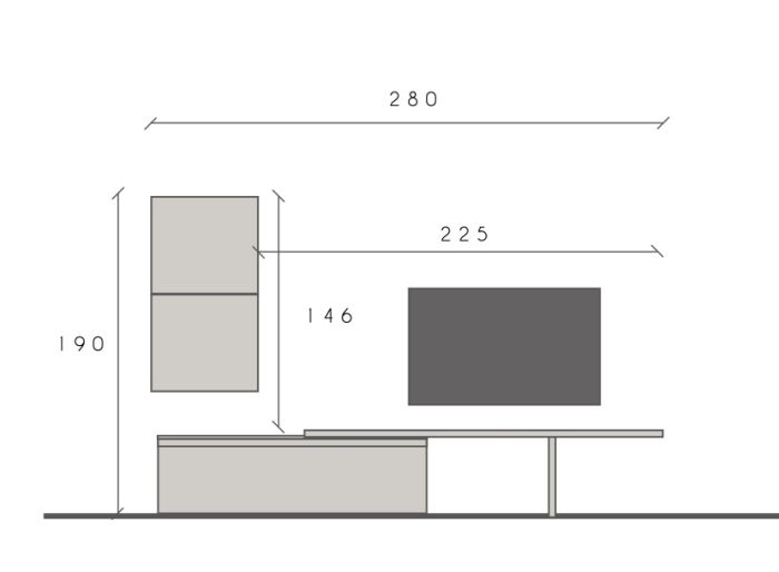 Parete attrezzata da ingresso, finitura Argilla e Mercure ZLCINFNCOMPN51