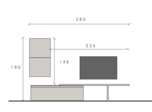 Parete attrezzata da ingresso, finitura Argilla e Mercure ZLCINFNCOMPN51