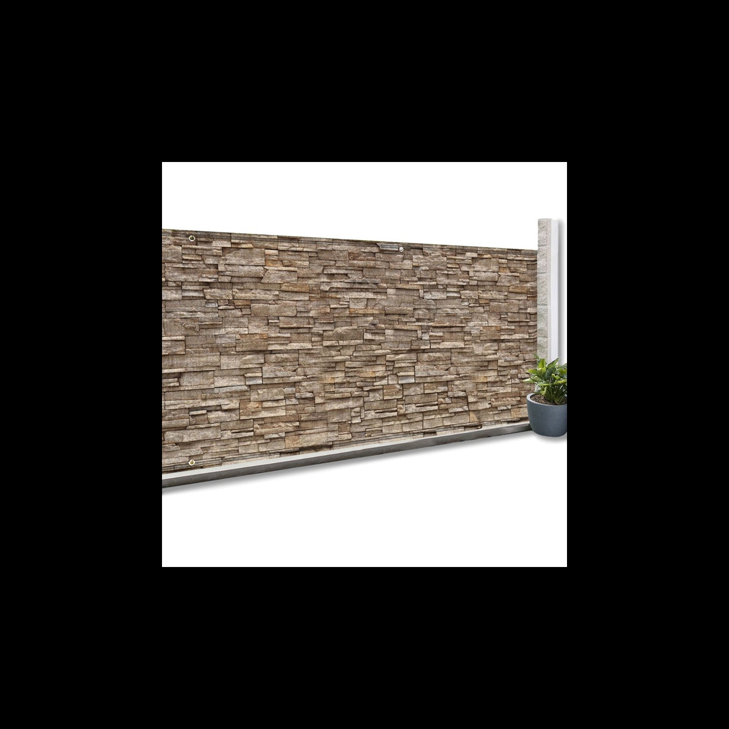 IDMarket - Schermo oscurante 1,2 x 10 M con motivo a pietra marrone 160 gr/m²