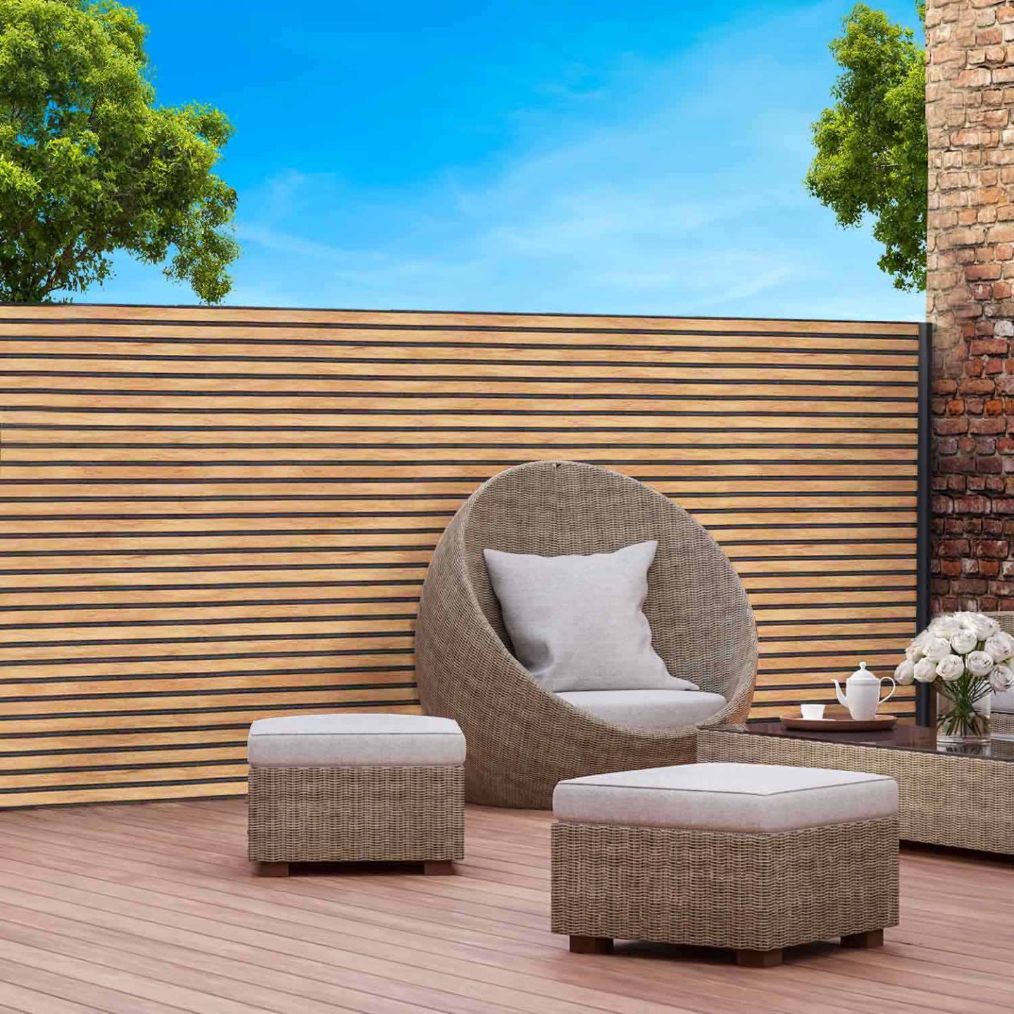 IDMarket - Schermo oscurante 1,5 x 10 M con effetto claustra in legno 160 gr/m²