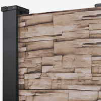 IDMarket - Schermo pieghevole a scomparsa per esterni 180 x 400 cm, motivo pietra, tenda laterale