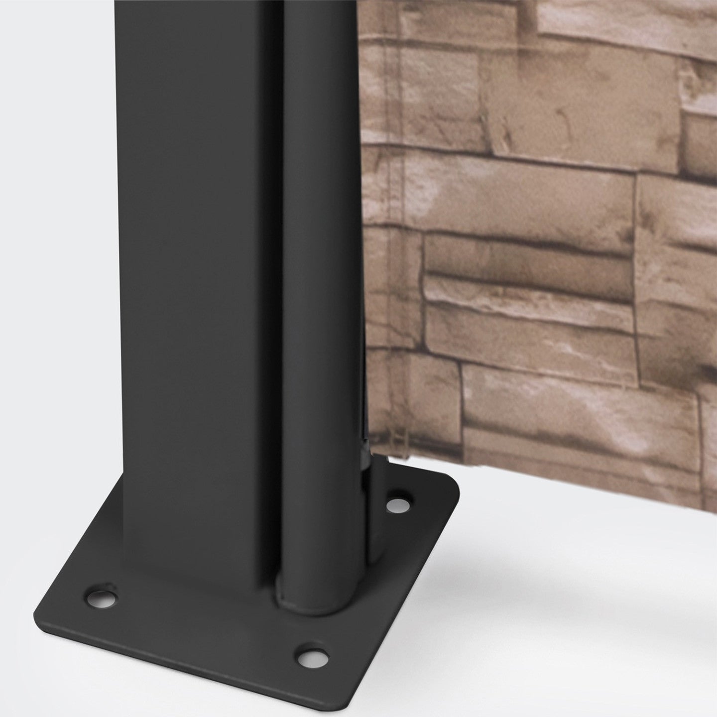 IDMarket - Schermo pieghevole a scomparsa per esterni 180 x 400 cm, motivo pietra, tenda laterale