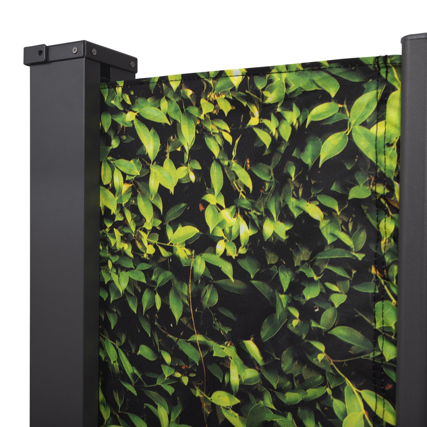 IDMarket - Schermo pieghevole per esterni 180 x 400 cm con stampa foliage, tenda laterale