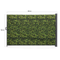 IDMarket - Schermo pieghevole per esterni 180 x 400 cm con stampa foliage, tenda laterale