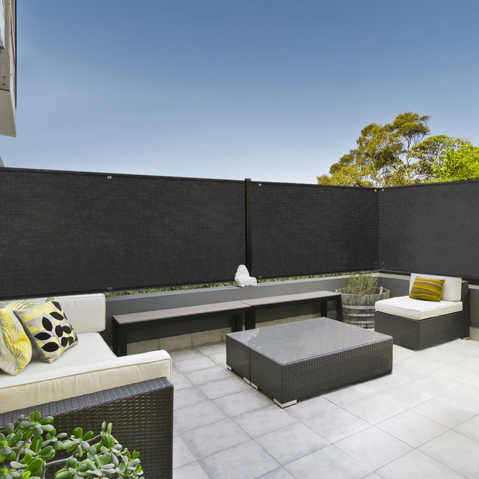 IDMarket - Schermo privacy pesante 1,8 x 10 M nero 400 gr/m² top di gamma