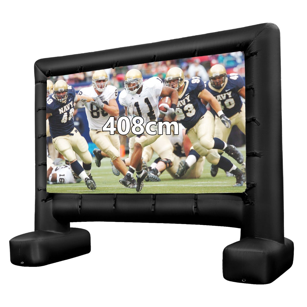 Schermo proiettore gonfiabile con soffiatore borsa per trasporto e picchetti, Schermo da interno ed esterno 327,5x119x266cm-Giochi e giocattoli