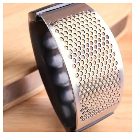 Trade Shop - Schiaccia Aglio Premi In Acciaio Satinato Con Impugnatura Ergonomica Antiscivolo         