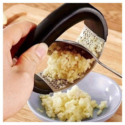 Trade Shop - Schiaccia Aglio Premi In Acciaio Satinato Con Impugnatura Ergonomica Antiscivolo         