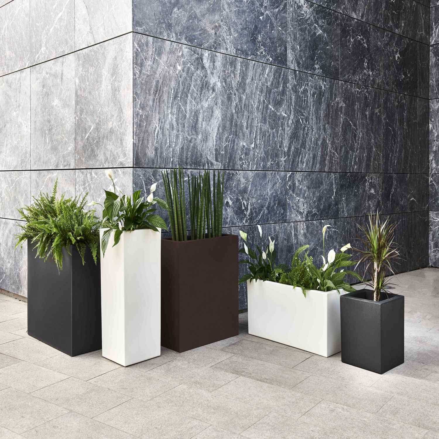 Fioriera Rettangolare colore Bianco 60x24 5 CM H 24 5 mod. Schio Cassa