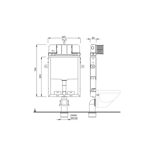 Modulo D'Installazione Schwab Per Wc Sospeso "Up 199"