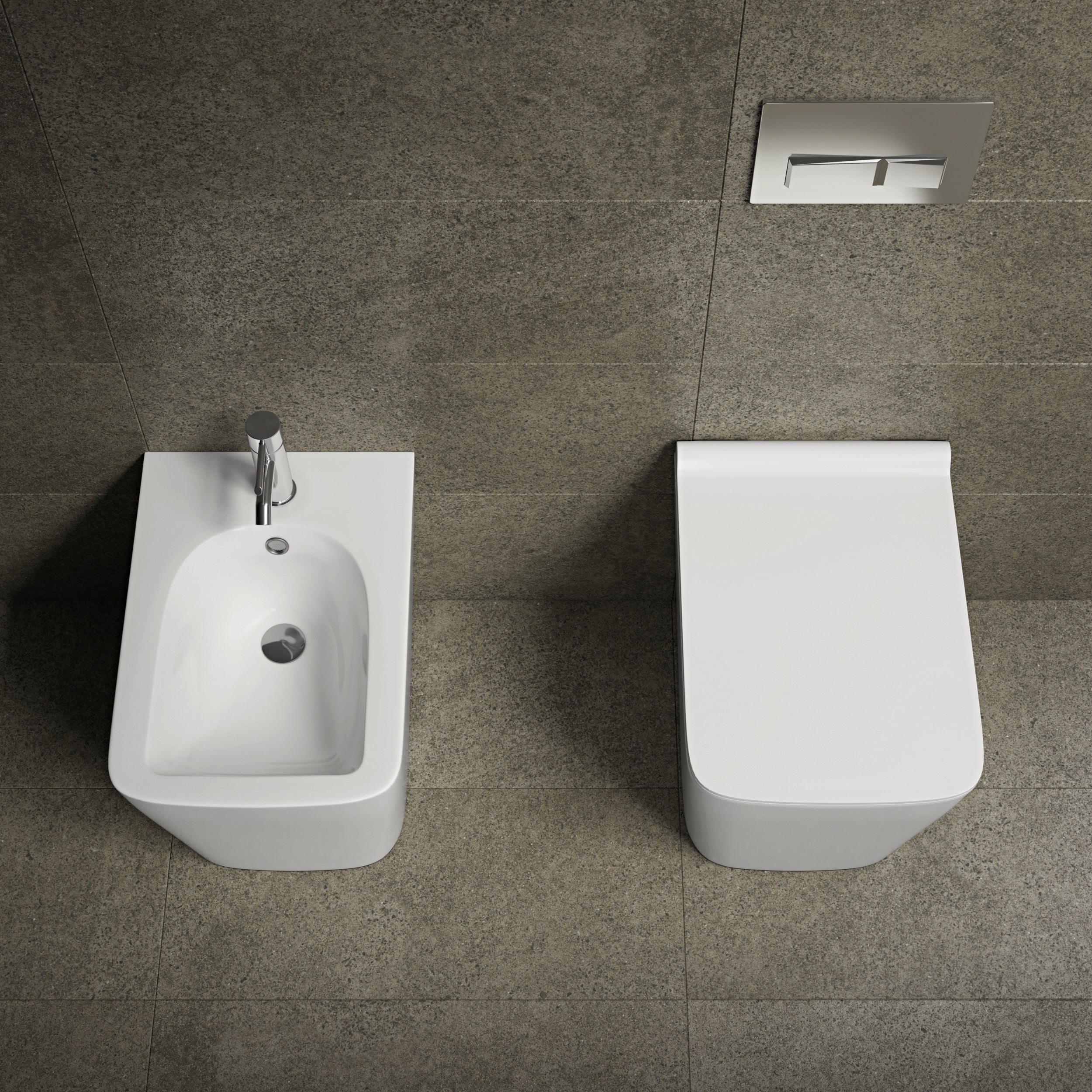 Sanitari filo pavimento WC, Bidet, Copriwater soft-close SCIROCCO Bianco