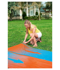 Scivolo Doppio Acquascivolo Giochi Giardino Gonfiabili Con Spruzzi 488 Cm 52328         