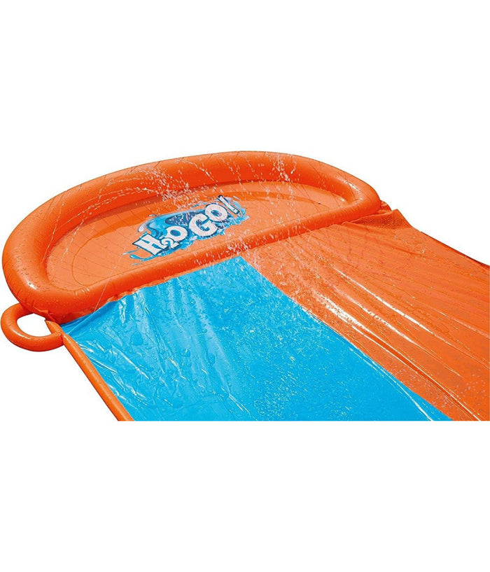 Scivolo Doppio Acquascivolo Giochi Giardino Gonfiabili Con Spruzzi 488 Cm 52328         