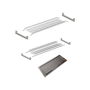 Scolapiatti Colapiatti In Acciaio Inox Compelto Di Staffe Di Montaggio E Vaschetta In Acciaio Inox Per Pensili Da 80Cm Lunghezza 76Cm