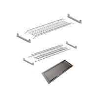 Scolapiatti Colapiatti In Metallo Verniciato Grigio Compelto Di Staffe Di Montaggio E Vaschetta In Acciaio Inox Per Pensili Da 80Cm Lunghezza 76Cm