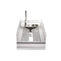 Scolapiatti in metallo, portaposate e portabicchieri, 41,3 x 23,5 x 9,7 cm. Bianco. DROP