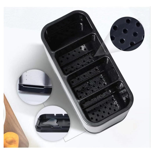 Trade Shop - Scolaposate In Acciaio Per Organizzare Utensili Da Cucina Portaposate Design Moderno -