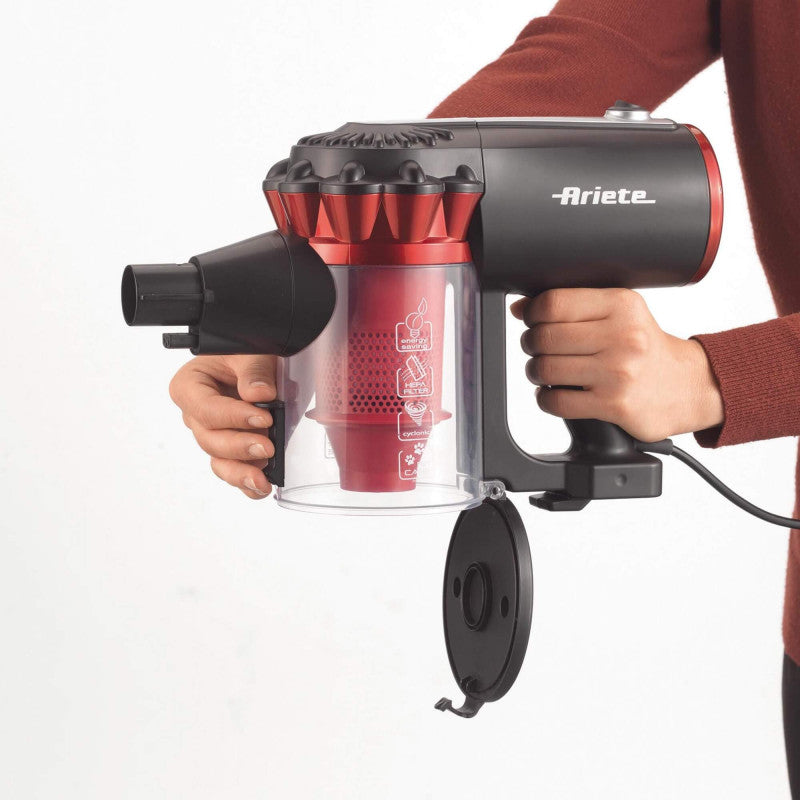 Scopa Elettrica con Filo 600W - Tecnologia Ciclonica - 2 Spazzole - Senza Sacco