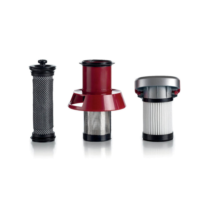 Scopa Elettrica Senza Fili - 3 Livelli di Filtrazione - Batteria Li-Ion 2200 mAh - Rosso