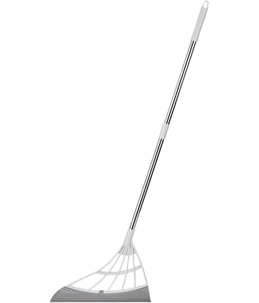 Scopa Pieghevole 2 In 1 Tergivetro Mop In Silicone Spazza E Lava Pavimenti Vetri         
