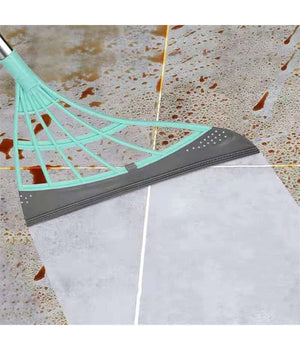 Scopa Pieghevole 2 In 1 Tergivetro Mop In Silicone Spazza E Lava Pavimenti Vetri         