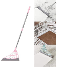 Scopa Pieghevole 2 In 1 Tergivetro Mop In Silicone Spazza E Lava Pavimenti Vetri         