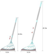 Scopa Pieghevole 2 In 1 Tergivetro Mop In Silicone Spazza E Lava Pavimenti Vetri         