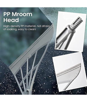 Scopa Pieghevole 2 In 1 Tergivetro Mop In Silicone Spazza E Lava Pavimenti Vetri         