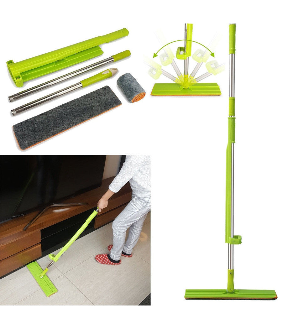 Scopa Strizza Sweep Mop Lava E Asciuga Pavimenti Parquet Marmo Panno Microfibra         