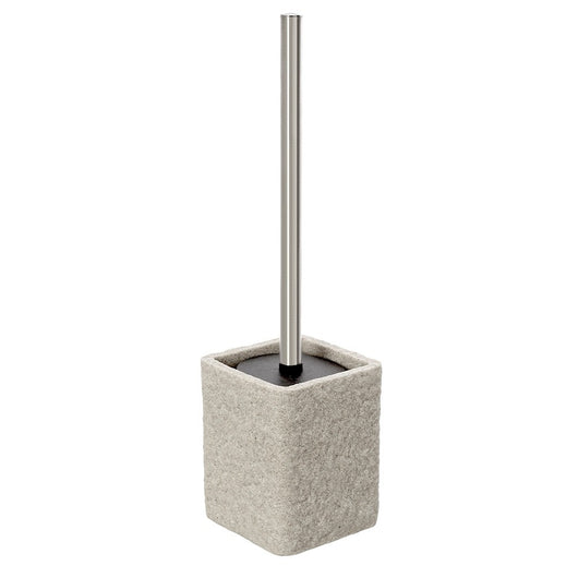 Scopino bagno da appoggio beige in resina effetto pietra