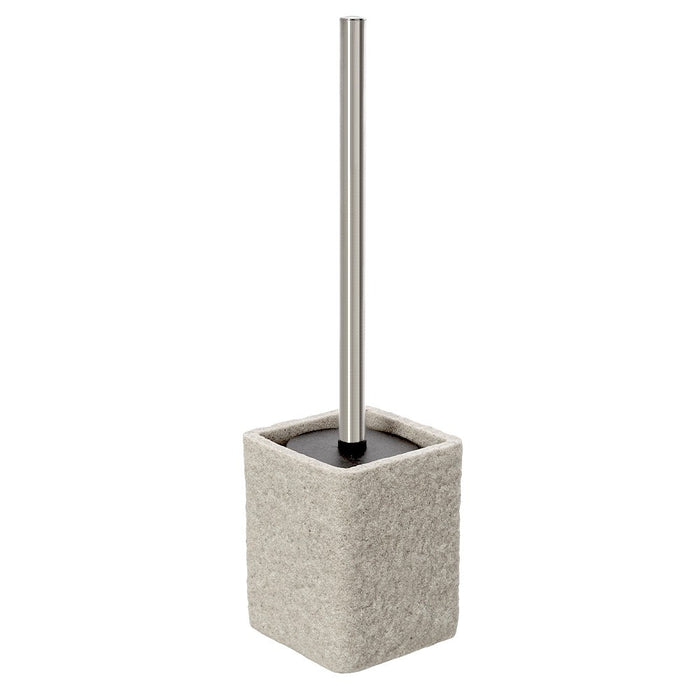 Scopino bagno da appoggio beige in resina effetto pietra